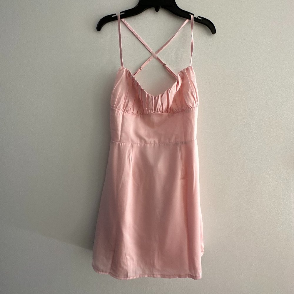 BB EXCLUSIVE  Fleurette Pink Mini Dress. Never Worn. Tag Attached
